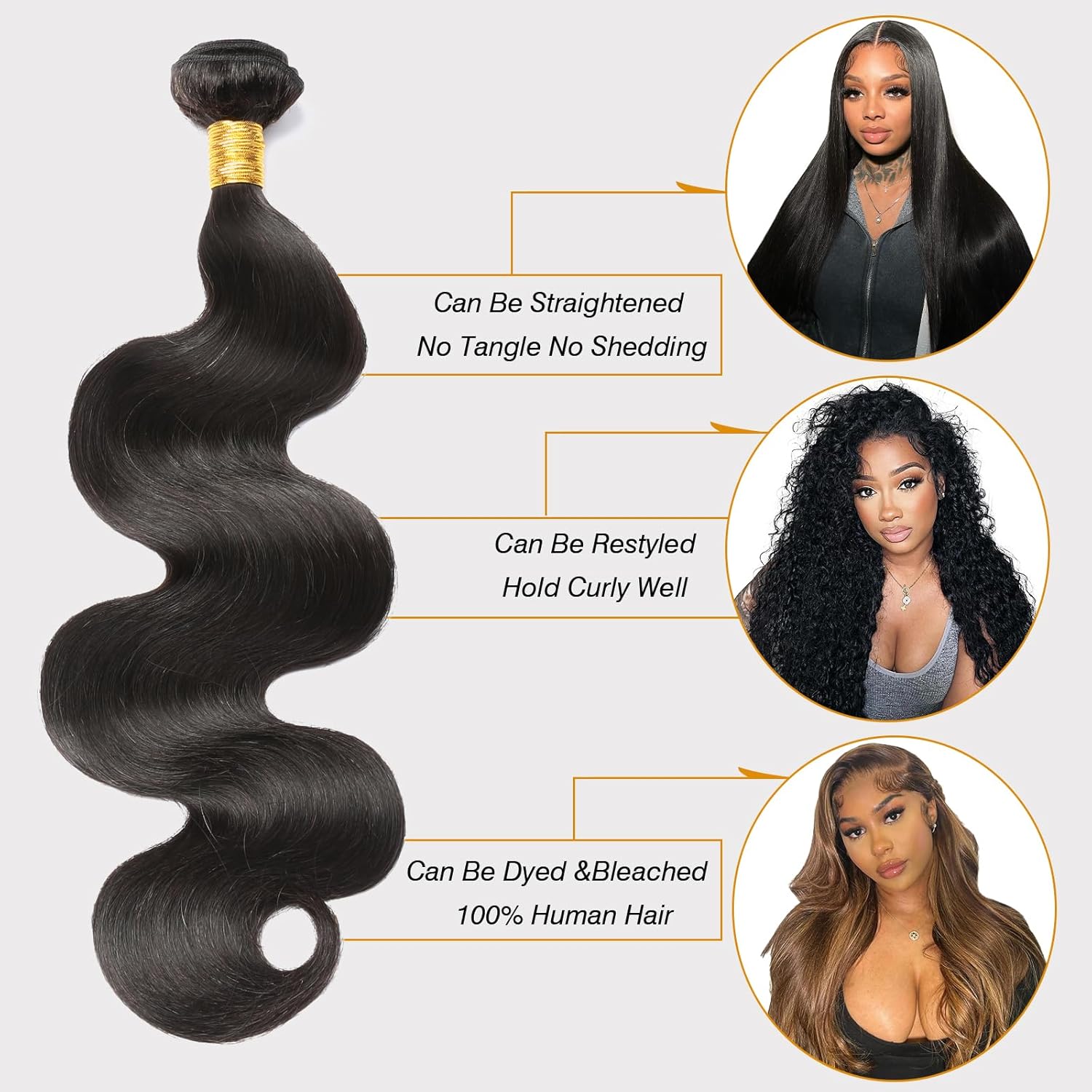 Glueless Body Wave Human Hair Bundles For Daily Wear10A Virgin Remy Hair Weave... 6
