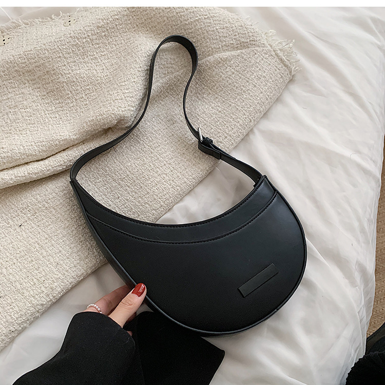 Textured Niche Bag Women's Fashion All match Shoulder Underarm Bag Black - Shop at LoveMi