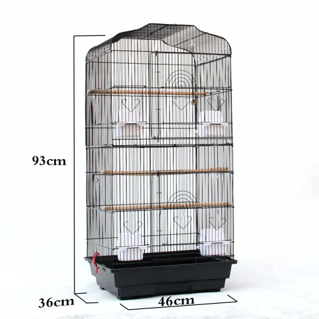 Portable Pet Display Wire Bird Parrot Cage Black 46X36X93Cm - Shop at LoveMi