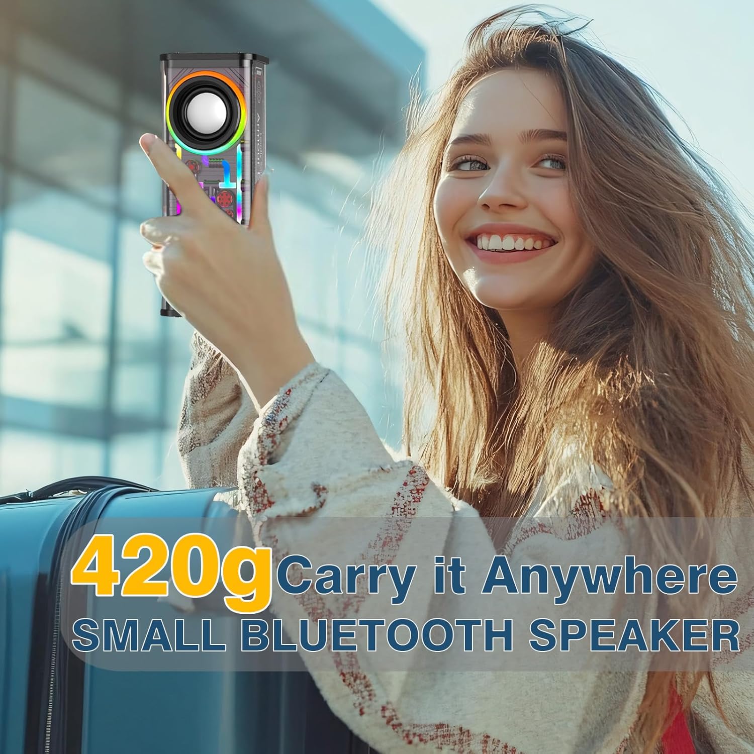 Portable Bluetooth Speaker With LED Lights&Transparent Casing, Bluetooth 5.3... 6