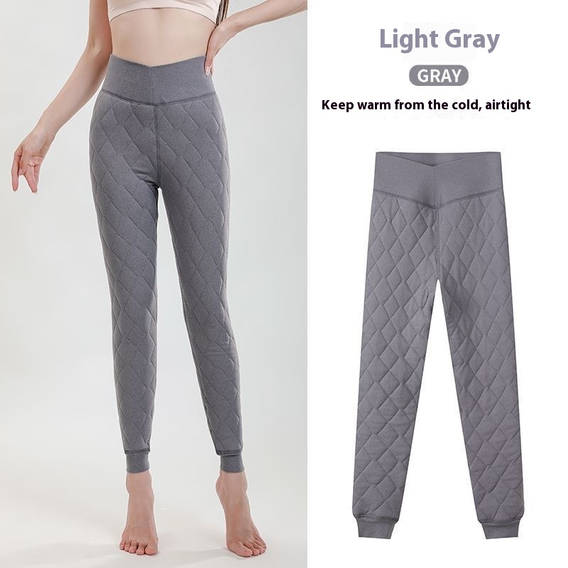 Теплые утолщенные кашемировые леггинсы, зимние брюки с ромбической строчкой, верхняя одежда, тонкие брюки с высокой талией, женская одежда