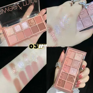 10Shades Of Eyeshadow Pearly Matte Earth Lasting Palette - 3Rose Rose