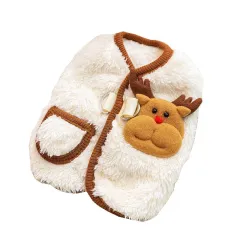Wool Dog Coat, Winter Clothes For Puppies, Thin Cardigan Vest, Chihuahua Bichon Frise Clothing, Plush Warm Dog Coat Jacket, Luxury Dog Clothing - Elk - View 1