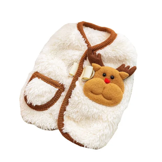 Wool Dog Coat, Winter Clothes For Puppies, Thin Cardigan Vest, Chihuahua Bichon Frise Clothing, Plush Warm Dog Coat Jacket, Luxury Dog Clothing Elk - Shop at LoveMi