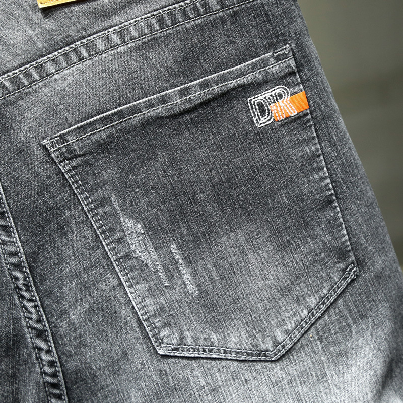 Men's Straight Denim Five-point Pants Ripped Shorts