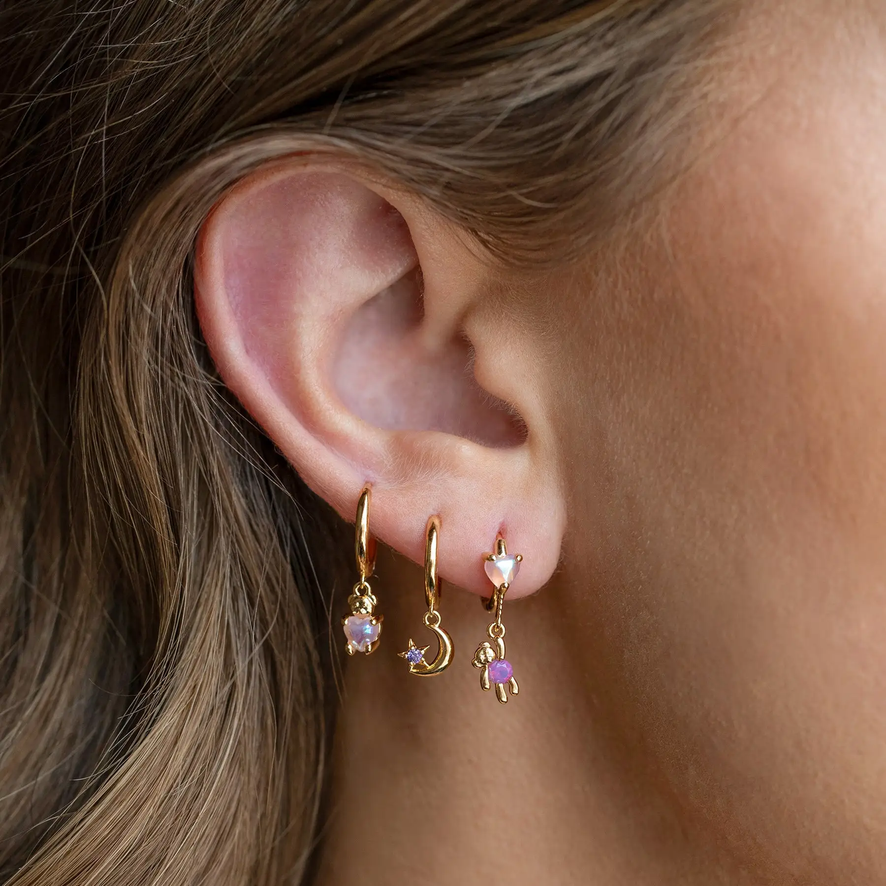 Korean Style Sweet Copper Zirconia Earrings