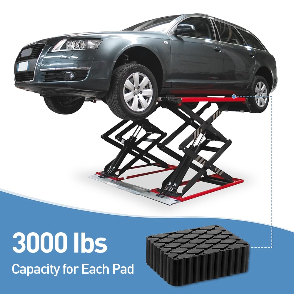 Ramp Jacking Rubber Blocks Set Universal Scissor Car Lift Pads Set Of 4 UK---120 X 80 X 40 Mm