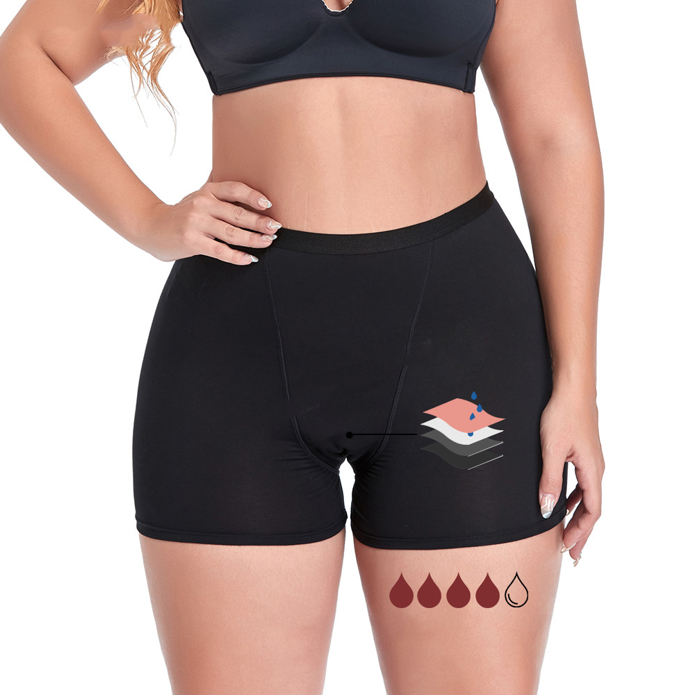Women's Fashion Simple Solid Color Boxer Shorts Black - Shop at LoveMi