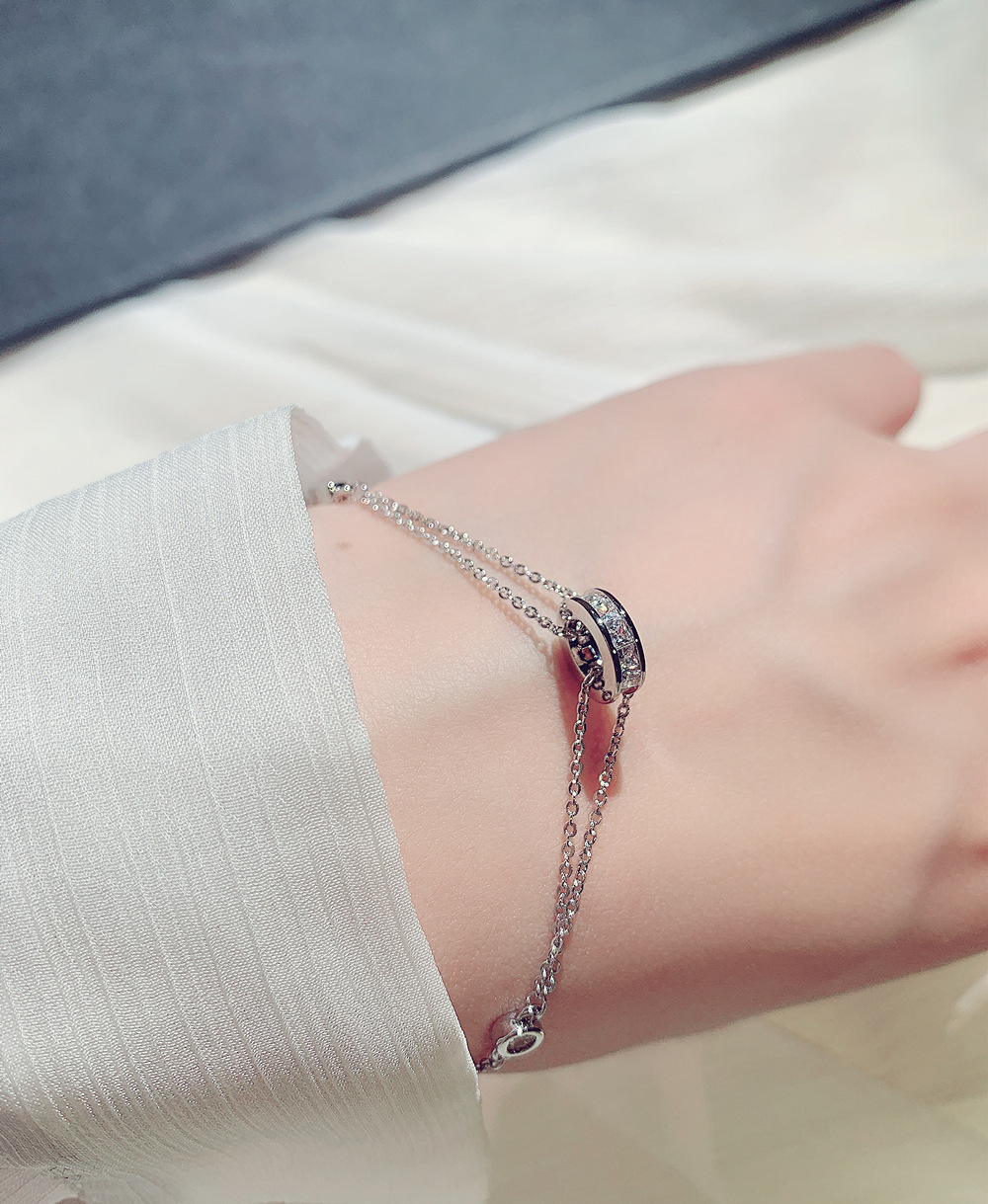 Rhinestone Circle Temperament Bracelet Hand Jewelry Women