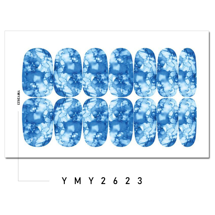 Title 6, Fashion Color Marble Blooming Nail Stickers