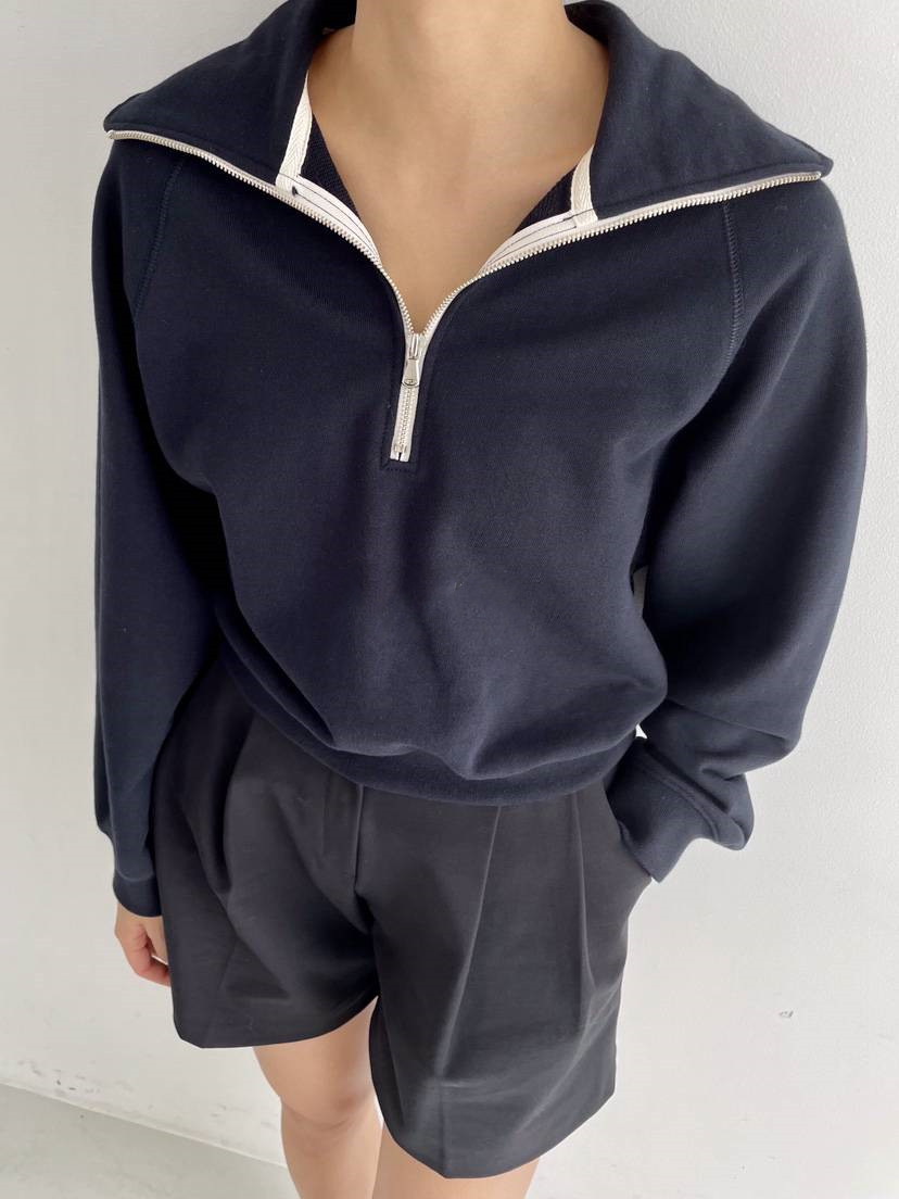 Simple Style Zipper Lapel Long Sleeve Sweater Women