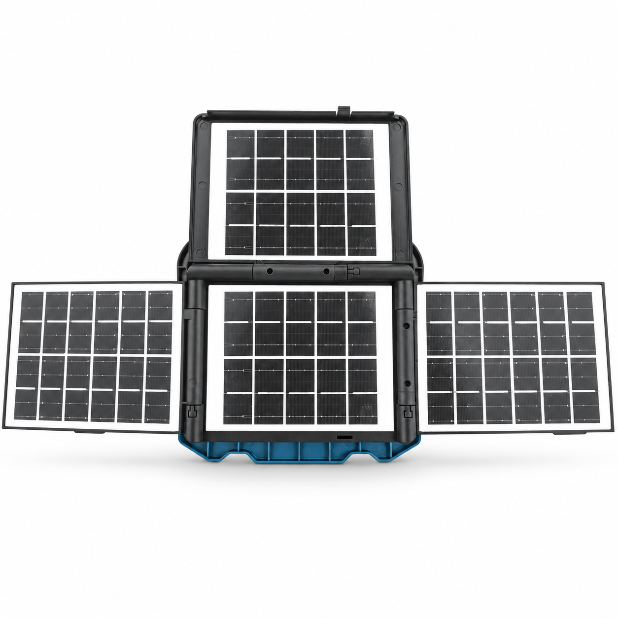 Solar Powered Rechargeable Battery Display Power Bank Function LED Work Light W8151 2 Blue 2520LM