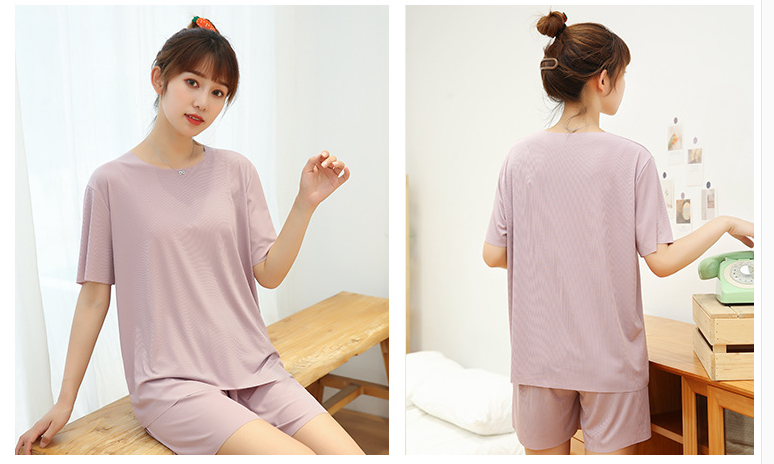 Title 8, Ice silk soft soft short sleeve shorts suit