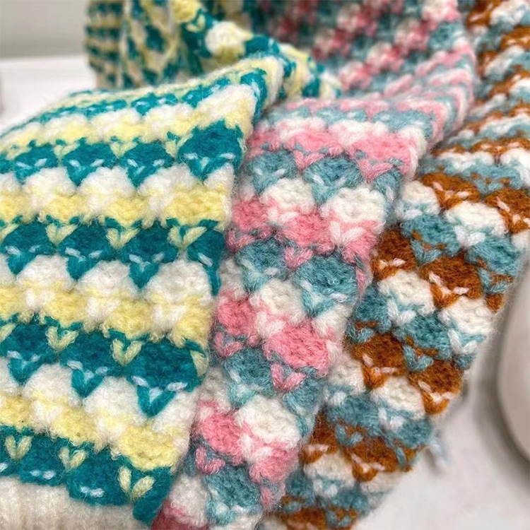 Contrasting Color Lazy Pullover Sweater Loose Stitching Round Neck