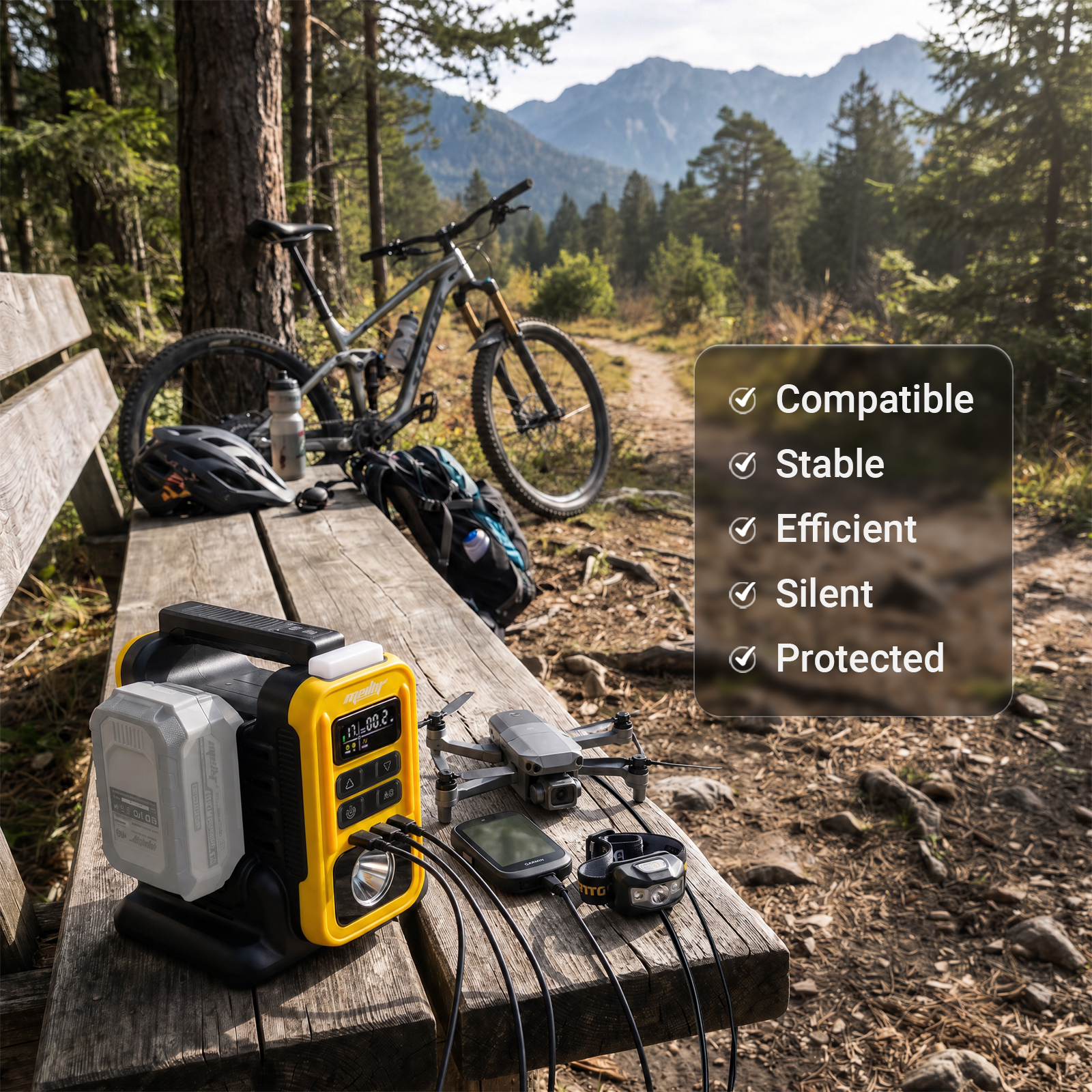 Mellif 350W Portable Outdoor Inverter Pure Sine Wave Compatible With D Ewalt — image 3