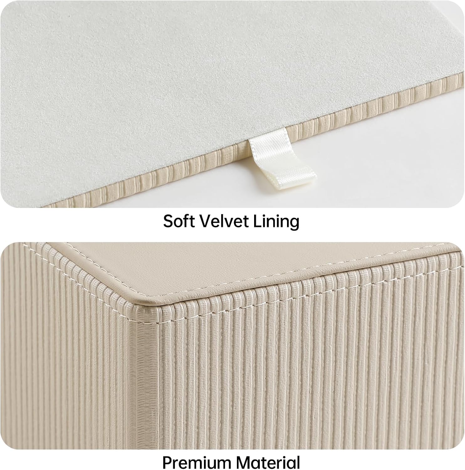 PU Leather Square Tissue Box Cover, Beige Cube Tissue Holder And Napkin Dispenser For Home, Office, Bathroom And Car 5