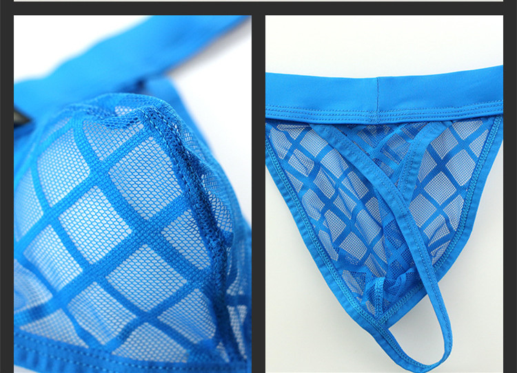 Men's Underwear Fashion Sheer Low Waist Mesh Thong - 15