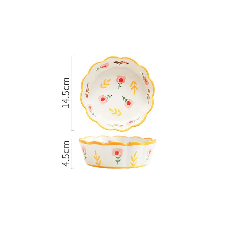 Hand-painted Petal Bowl Simple Household Salad Bowl