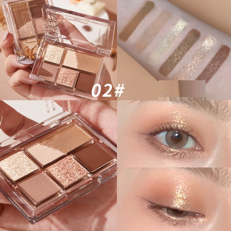 Mini Color Matching Eye Shadow Plate Pearlescent Matte Large 02Color - Shop at LoveMi