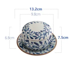 Ceramic Underglaze Color Hand-painted Tableware With Cover And Bottom Support - A14663 Style - View 1