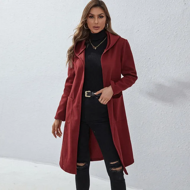 Autumn And Winter New Loose And Long All match Bottoming Sweater Coat Dark Red - Shop at LoveMi