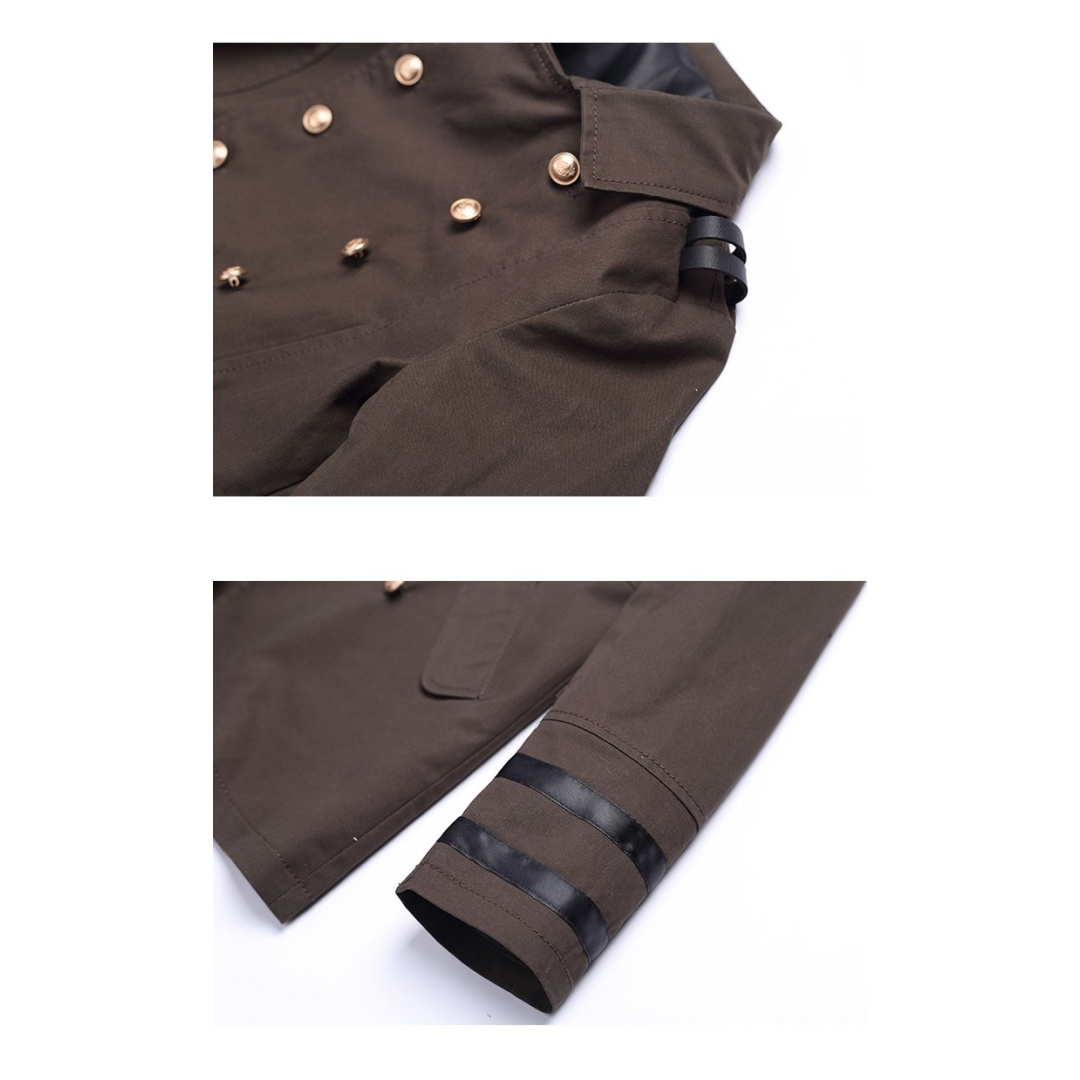 Boys Formal Uniform Trench Coat Kids Vintage Military Style Cotton Jacket 3-9Y — image 4