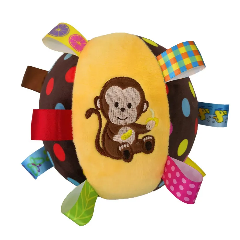 Pet Dog Vocal Plush Toy Ringing Bell Ball - Monkey