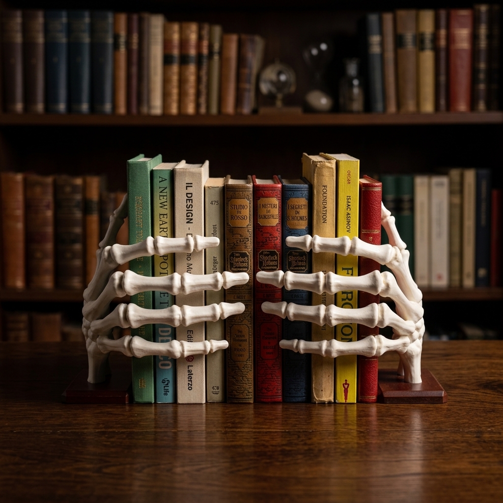 Skeleton Hand Bookend Gothic Book Holder, Halloween Bone Hand Bookshelf Organizer, Spooky Desk & Home Decor