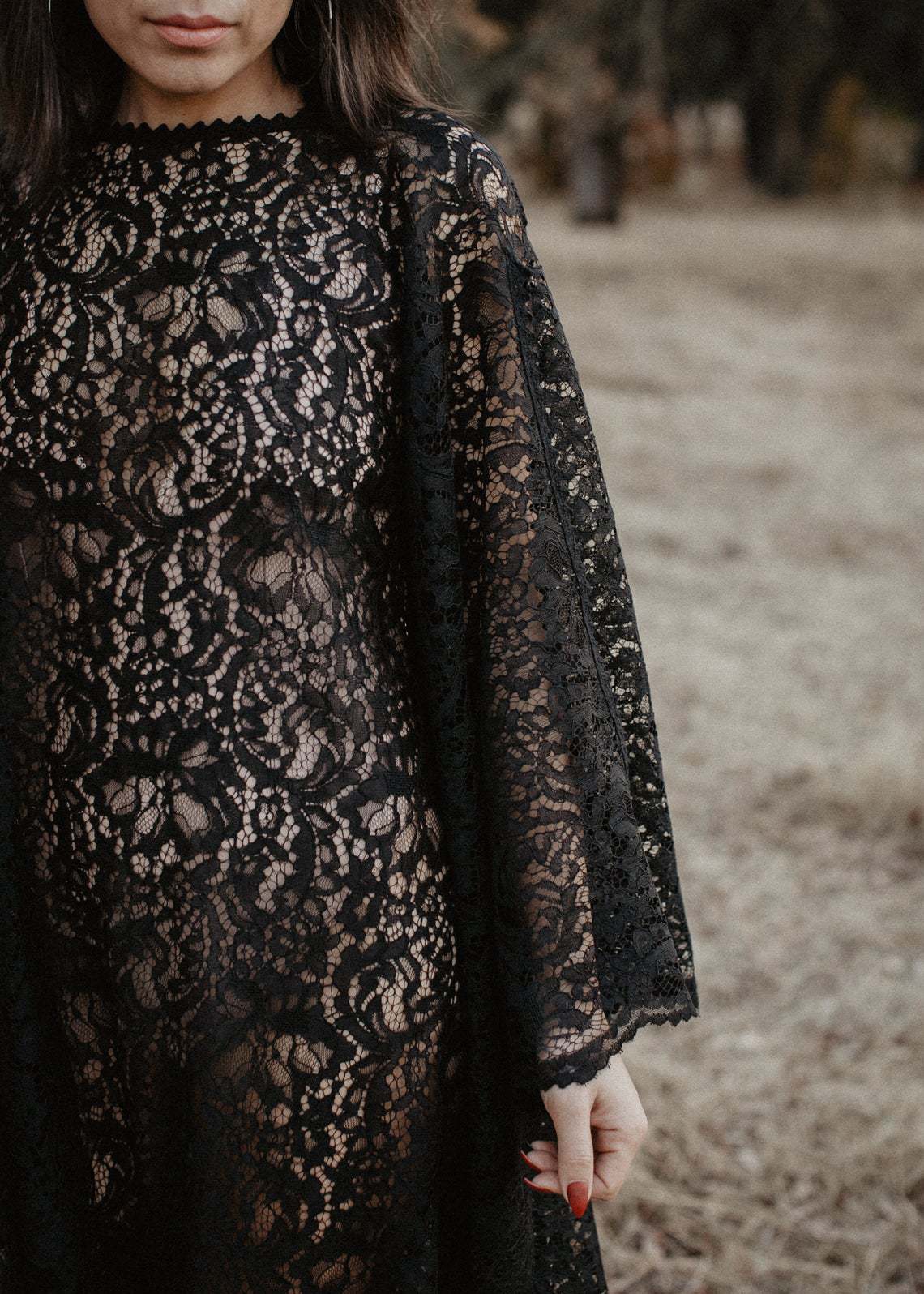 Ladies Lace Maternity Drawstring Mopping Dress