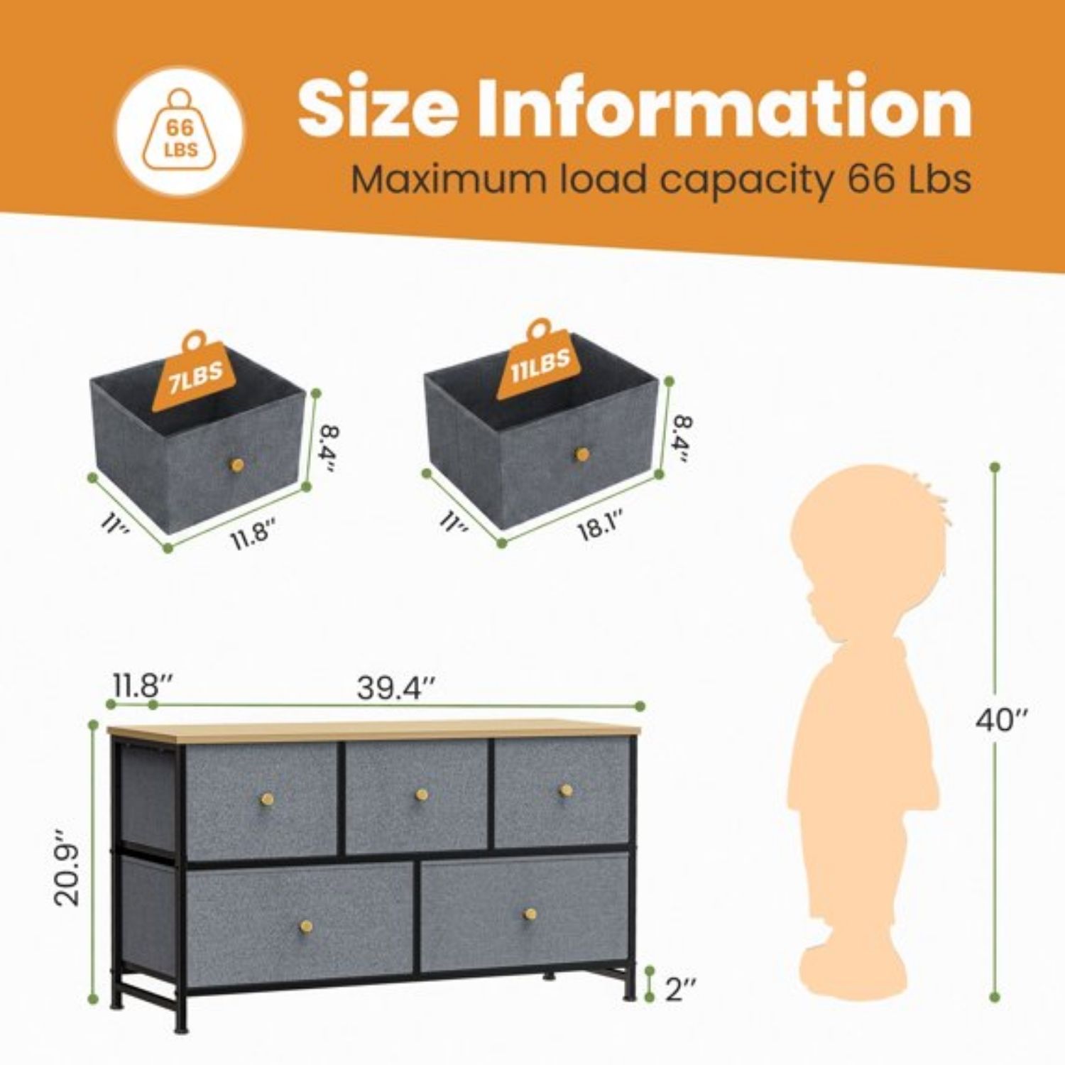 Fabric Dresser For Bedroom, Chest Of Drawers Organizer Storage Cabinet For Closet And Entryway image 15