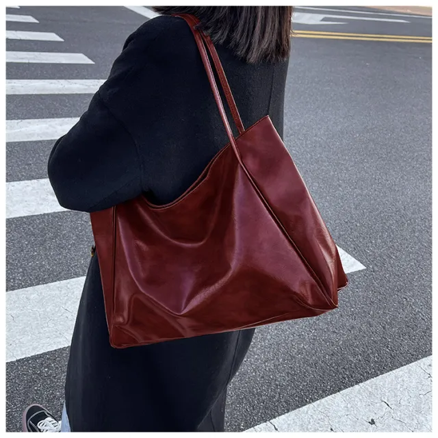 Vintage Shoulder Bags For Women Large Capacity Handbag Tote Bag Red - Shop at LoveMi