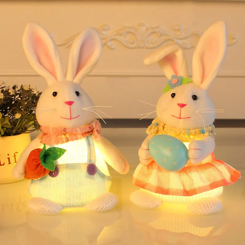 Easter Cartoon Cute Newspaper Egg Radish Luminous Rabbit Tabletop