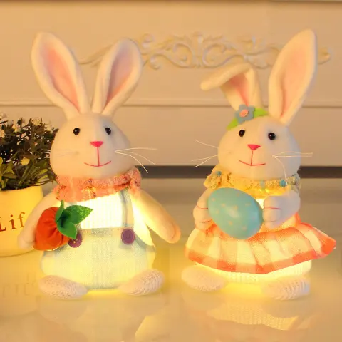 Easter Cartoon Cute Newspaper Egg Radish Luminous Rabbit Tabletop