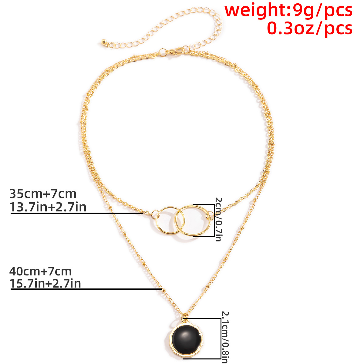 Hip-hop Hipster Single-layer Geometric Ring Necklace Exaggerated Thick Metal Chain Necklace