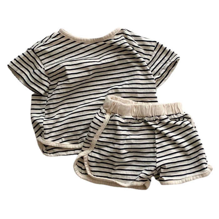 Baby Cotton Loose T-shirt Shorts Two-piece Set