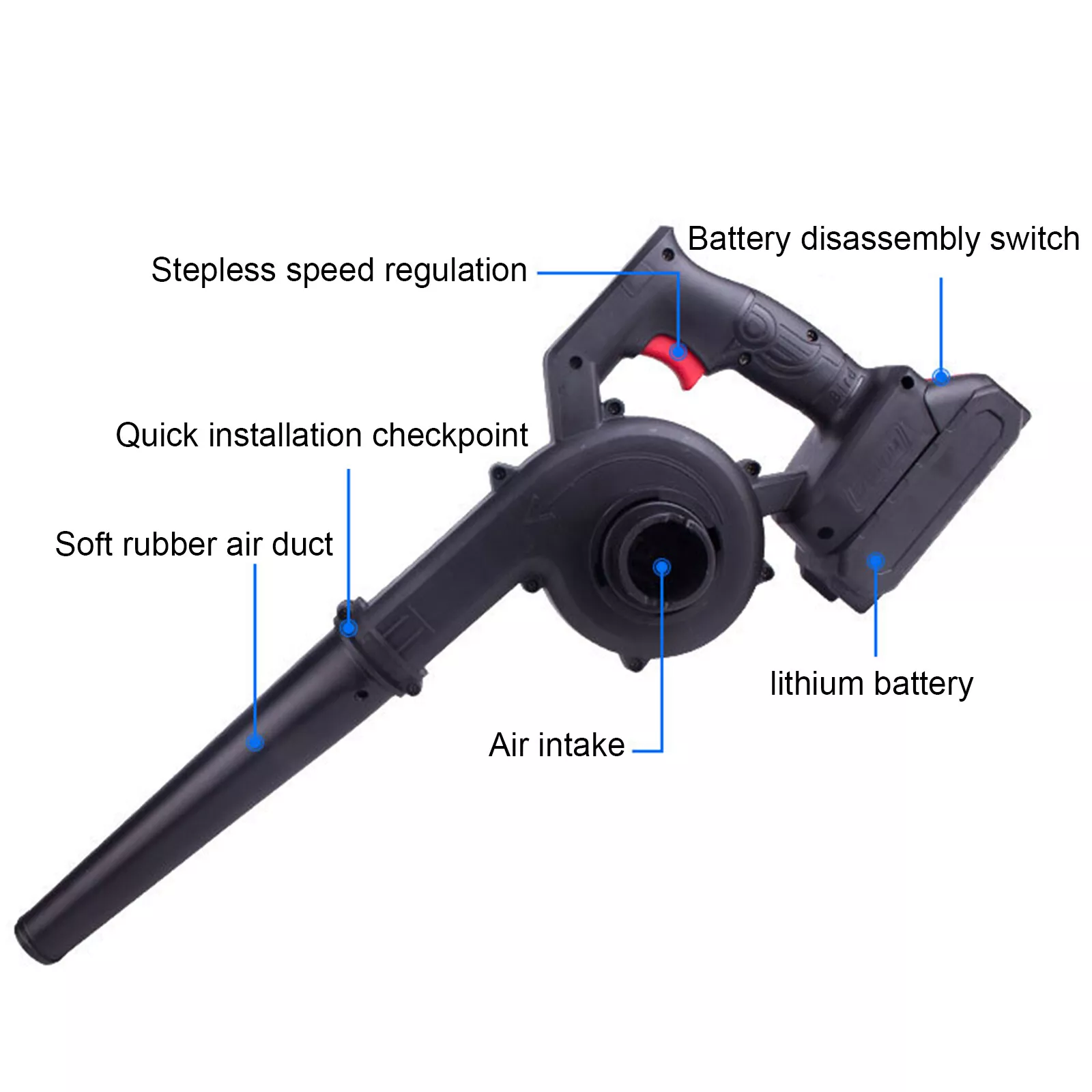 Cordless Air Blower Blow&Suction Vacuum Cleaner Leaf