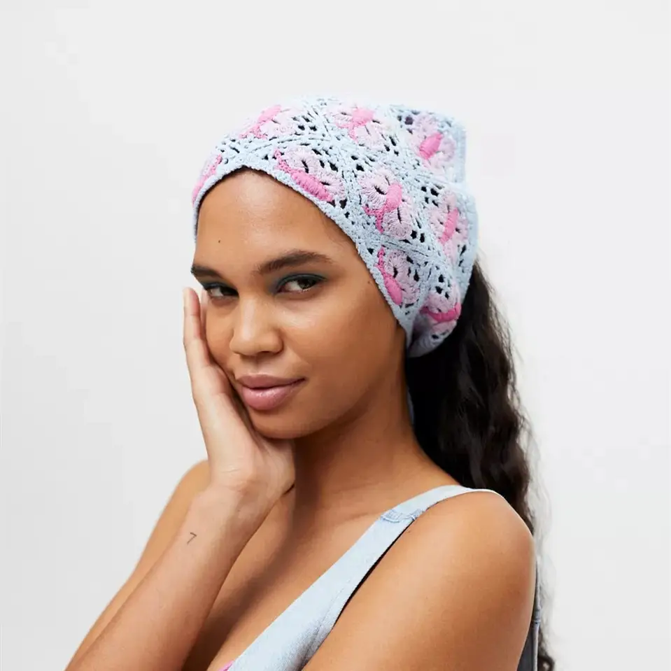 Handmade Crochet Triangle Scarf Tie Tai Butterfly Hairband