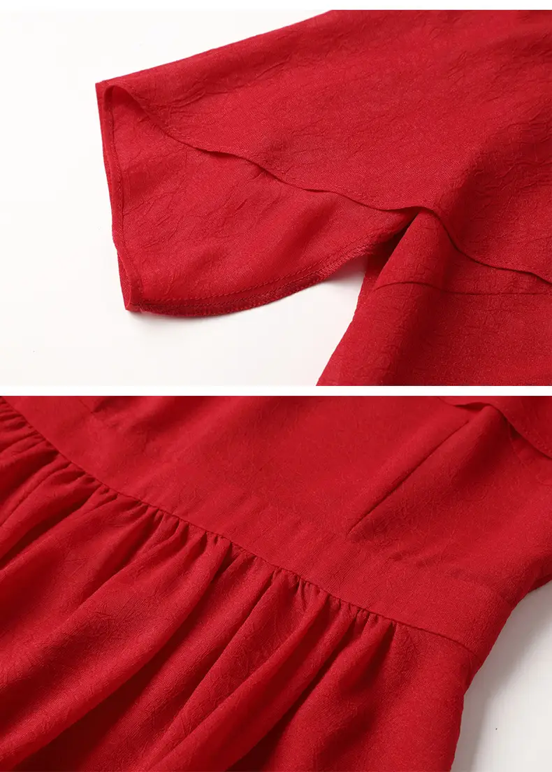 Red Dress Design Sense Small Chiffon