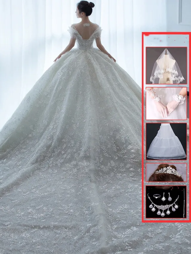 Off Shoulder French Main Wedding Dress Style6 2Xl - Shop at LoveMi