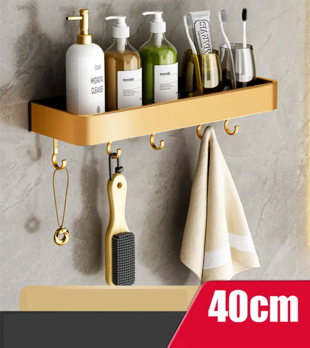 Bathroom Perforated Towel Storage Rack 40Cm With Hook - Shop at LoveMi