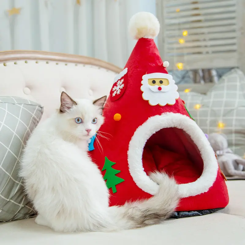 Autumn And Winter Warm Cat Nest Christmas