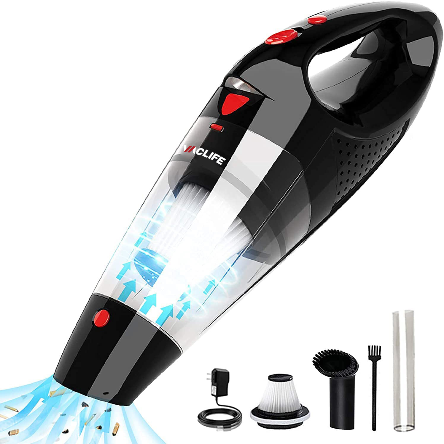 Handheld-Vacuum-Wireless-Portable-10000Pa-Cordless-Lightweight-Low-Noise-Fast-Charging-USB-Vacuum-Cleaner-800mL-Capacity-With-LED-Light-Washable-HEPA-Filter-Easy-Cleaning-For-Home-Office-Car