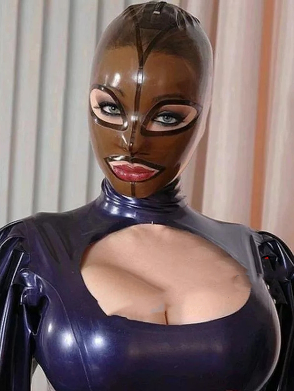 Coco Latex Head Mask Universal Transparent Black