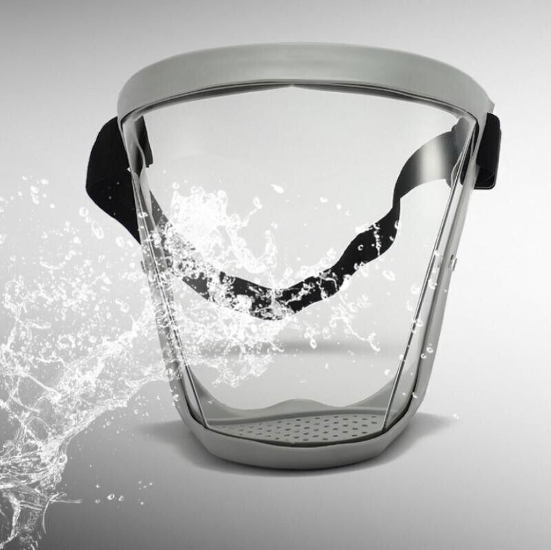 Full Face Anti fog Clear Mask Reusable Super Protective Transparent Safety Cover Gray - Shop at LoveMi