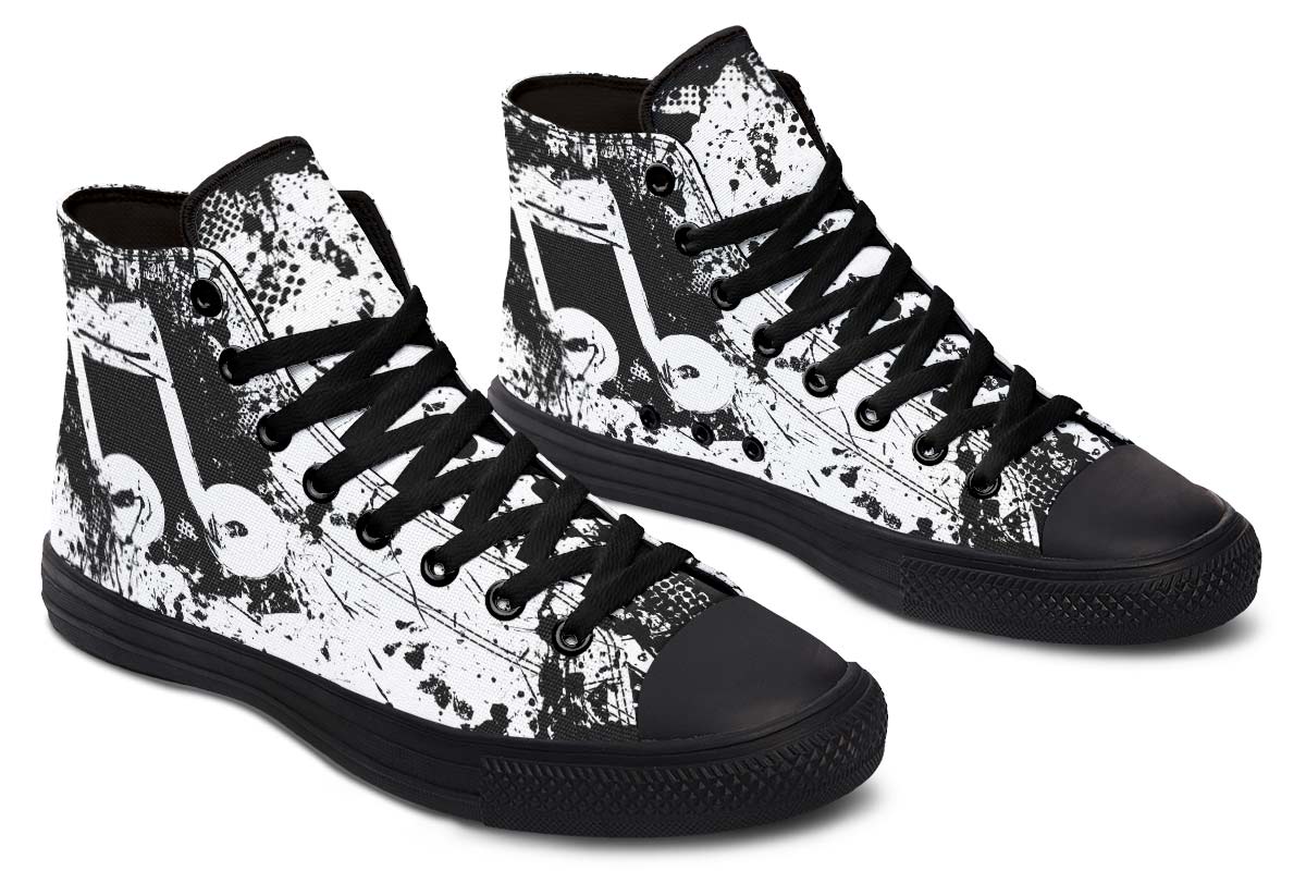 Title 6, Unisex Canvas High-Top Schuhe mit Farbdruck — M...