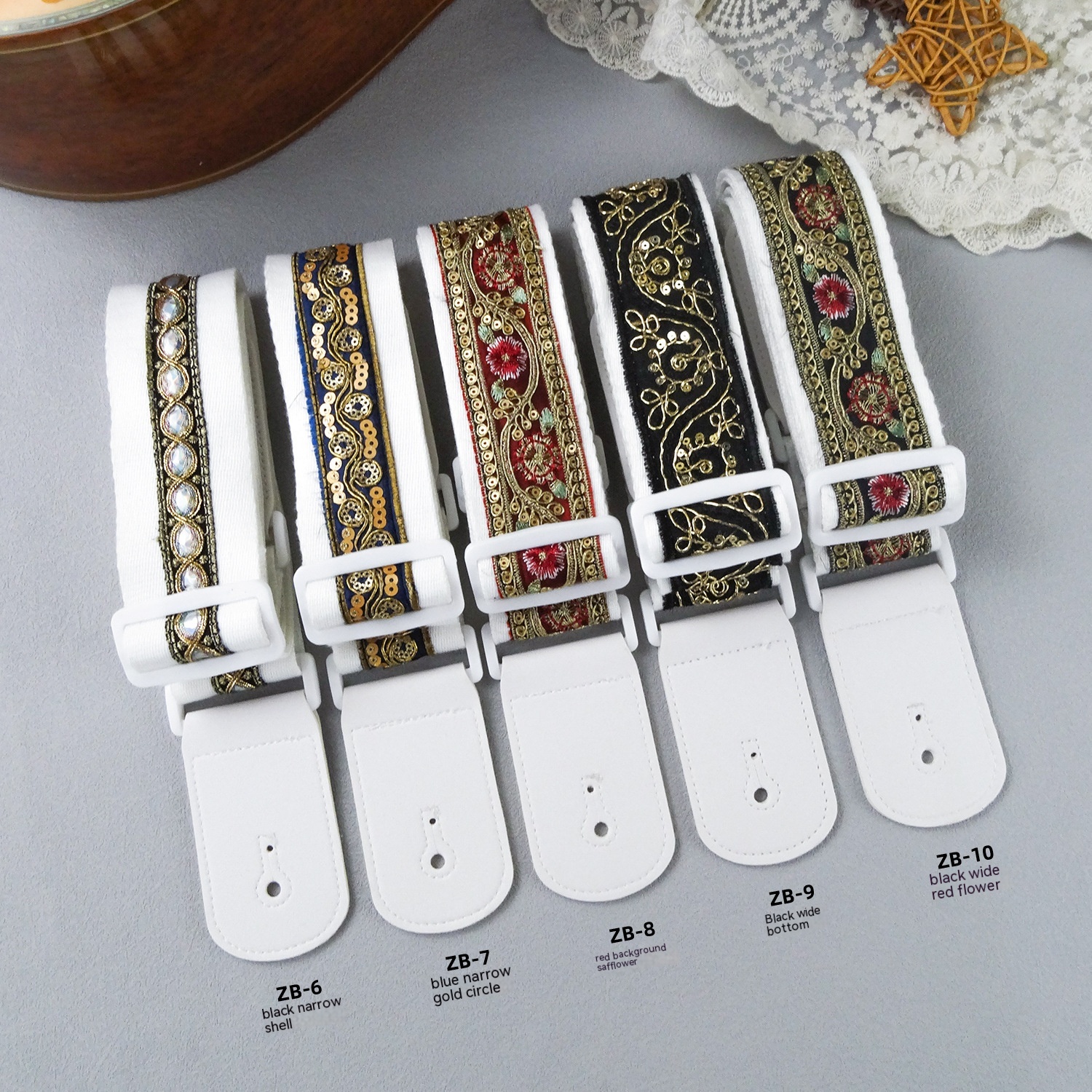 Title 5, Classical Universal Pearl Shell Bass Guitar Strap