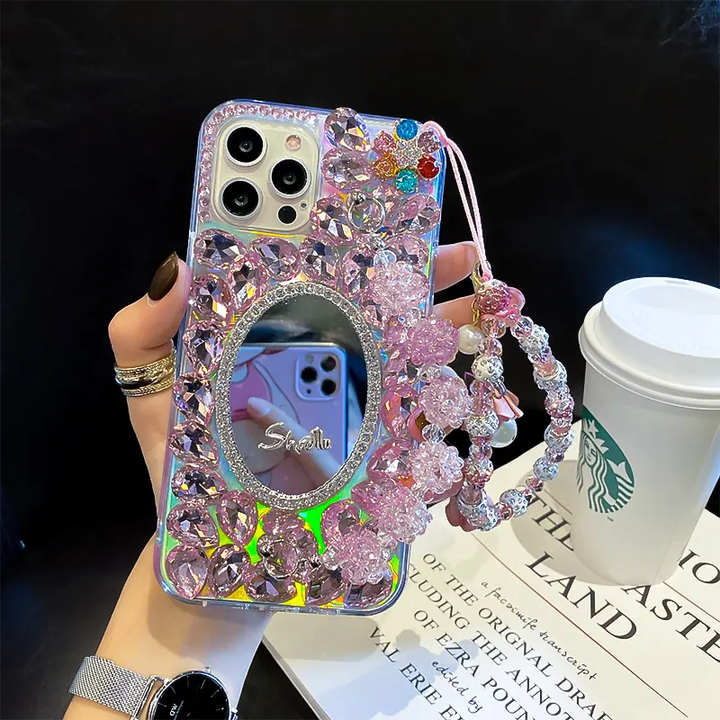 Fashionable and Creative Diamond-encrusted Mirror Phone Case