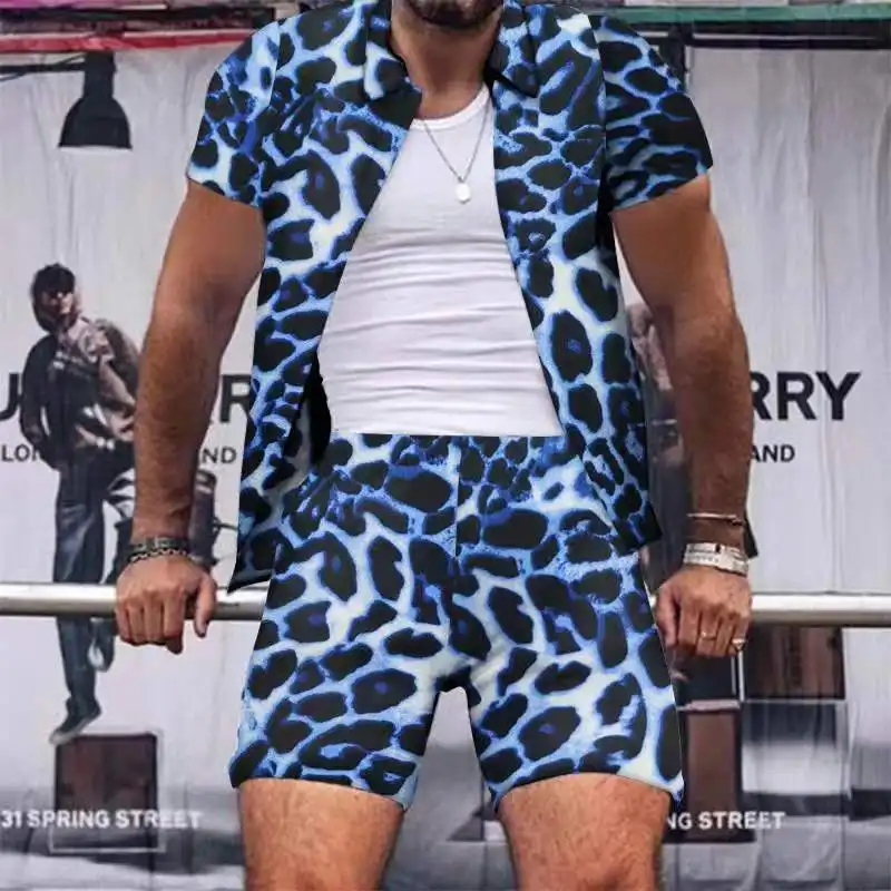 Men's Casual Comfortable Beach Leopard Print Short
