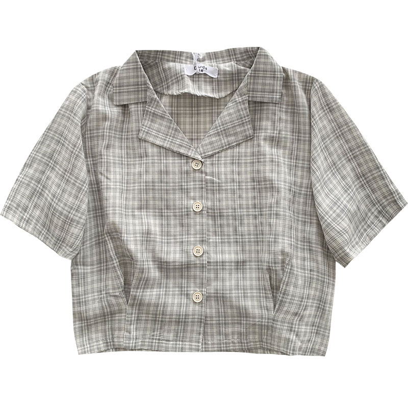 Summer New Style Women's Suit Collar Short-sleeved Personality Design Top