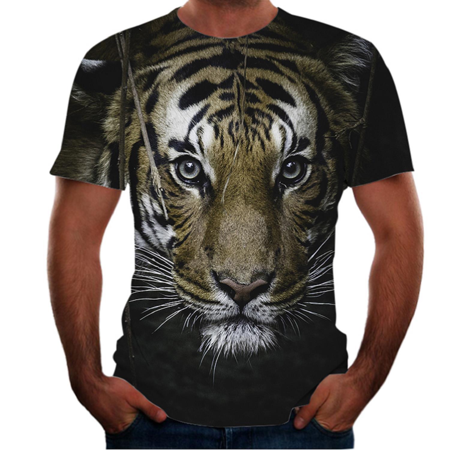 Title 6, Camiseta 3D com estampa animal masculina Manga ...